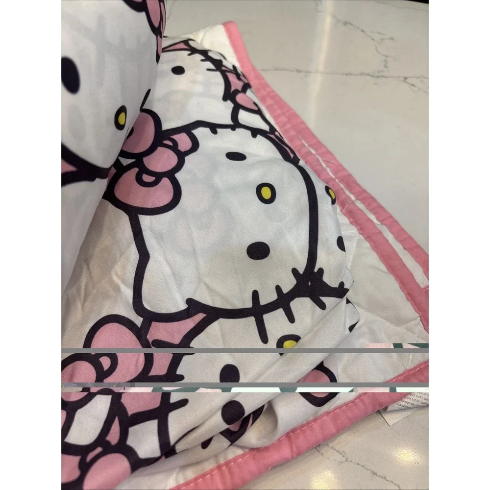 Hello Kitty Sanrio Full Sheets Flat Fitted Set Striped Y2K Bedding With Sham